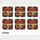 Afrikaanse patchwork vierkante sticker (Vel)