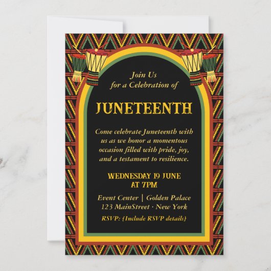 Afrikaanse Patronen Juneteenth Celebration Kaart (Voorkant)