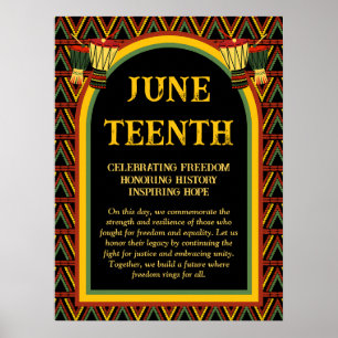Afrikaanse Patronen Juneteenth Celebration Poster