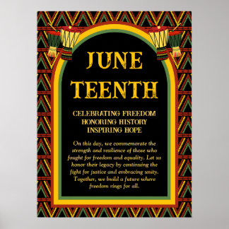Afrikaanse Patronen Juneteenth Celebration Poster