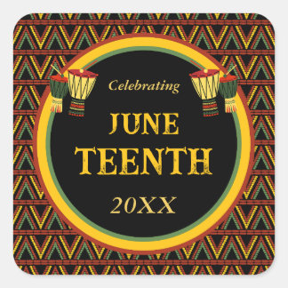 Afrikaanse Patronen Juneteenth Celebration Vierkante Sticker