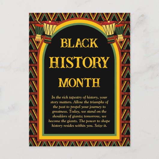 Afrikaanse Patronen Zwarte Geschiedenis Maand Vier Briefkaart (Voorkant)