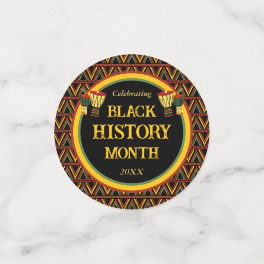 Afrikaanse Patronen Zwarte Geschiedenis Maand Vier Confetti (Kleine voorkant)