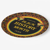 Afrikaanse Patronen Zwarte Geschiedenis Maand Vier Papieren Bordje (Gekanteld)