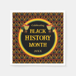 Afrikaanse Patronen Zwarte Geschiedenis Maand Vier Servet