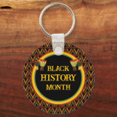 Afrikaanse Patronen Zwarte Geschiedenis Maand Vier Sleutelhanger (Achterkant)