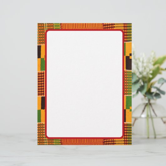 Afrikaanse patroongrenspapier briefhoofd (Staand voorkant)