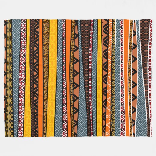 Afrikaanse patroonmix fleece deken (Voorkant (Horizontaal))