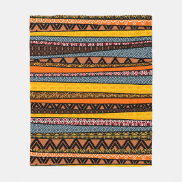 Afrikaanse patroonmix fleece deken