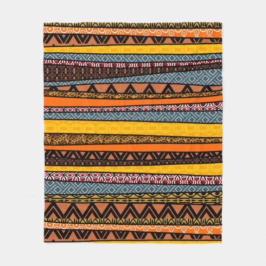 Afrikaanse patroonmix fleece deken (Voorkant)