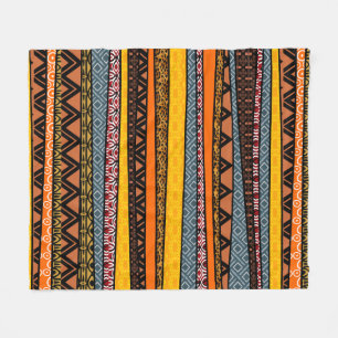 Afrikaanse patroonmix fleece deken
