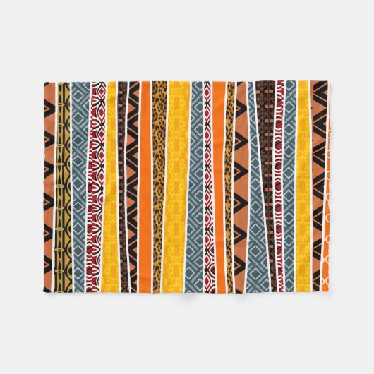Afrikaanse patroonmix fleece deken (Voorkant (Horizontaal))