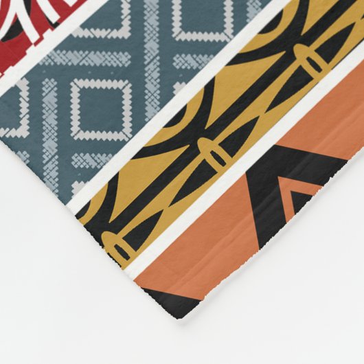 Afrikaanse patroonmix fleece deken (Hoek)