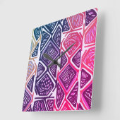 Afrikaanse patroonmuur vierkante klok (Hoek)