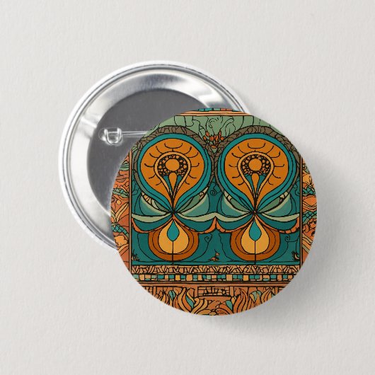 afrikaanse patroontekening Buttonnen Ronde Button 5,7 Cm (Voorkant /achterkant)