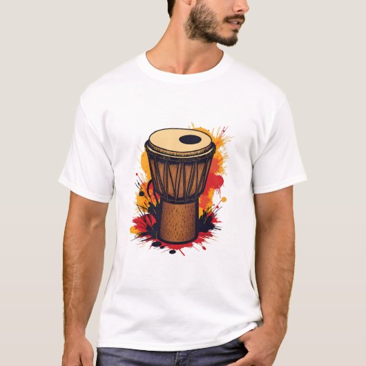 Afrikaanse Percussie Kunst T-shirt (Voorkant)