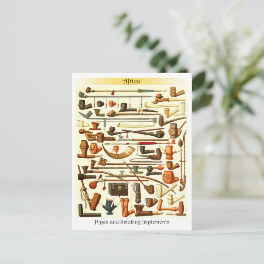 Afrikaanse pijpleidingen en rookinstrumenten briefkaart (Staand voorkant)