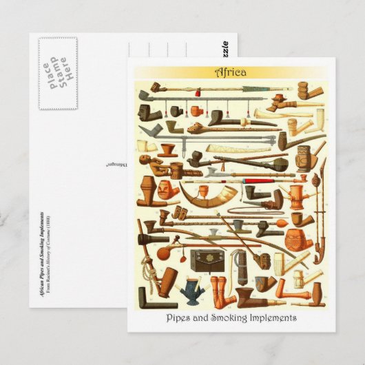 Afrikaanse pijpleidingen en rookinstrumenten briefkaart (Voorkant / Achterkant)