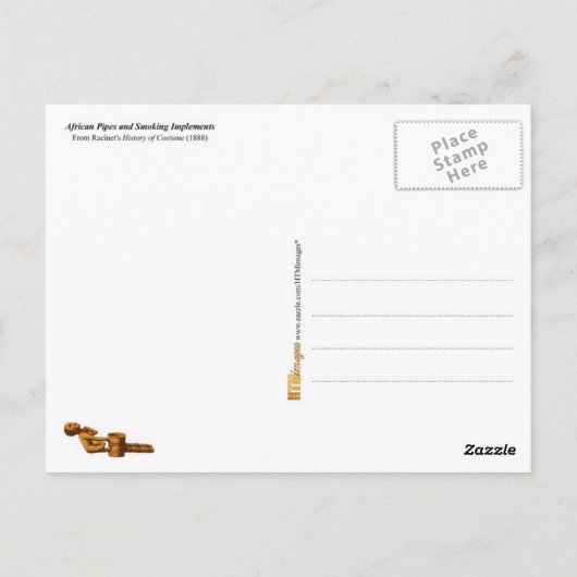 Afrikaanse pijpleidingen en rookinstrumenten briefkaart (Achterkant)