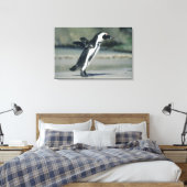 Afrikaanse pinguïn canvas afdruk (Insitu (Slaapkamer))