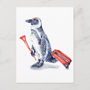 Afrikaanse Pinguïn met een Koffer Briefkaart