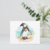 Afrikaanse Pinguïn op een strand Briefkaart (Staand voorkant)