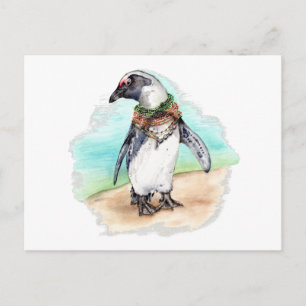 Afrikaanse Pinguïn op een strand Briefkaart