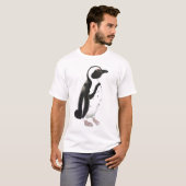 Afrikaanse pinguïn potlood tekening t-shirt (Voorkant volledig)