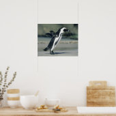 Afrikaanse pinguïn (Sfeniscus demersus), aankomend Poster (Keuken)