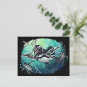 Afrikaanse pinguïnvisserij briefkaart (Staand voorkant)