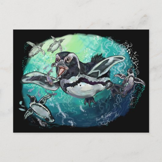 Afrikaanse pinguïnvisserij briefkaart (Voorkant)
