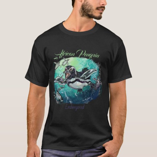 Afrikaanse pinguïnvisserij t-shirt (Voorkant)