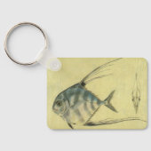 Afrikaanse Pompano Vis, Vintage Draadvinnige Horsm Sleutelhanger (Achterkant)