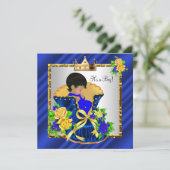 Afrikaanse Prins Baby shower Boy 2 Kaart (Staand voorkant)