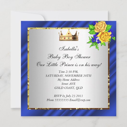 Afrikaanse Prins Baby shower Boy 2 Kaart (Achterkant)