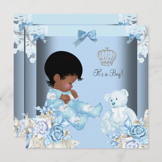 Afrikaanse  Prins Baby shower Boy 2 Kaart (Voorkant / Achterkant)