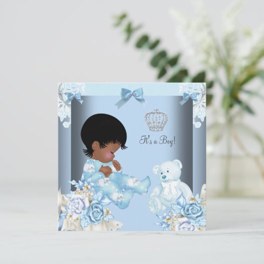 Afrikaanse  Prins Baby shower Boy 2 Kaart (Staand voorkant)