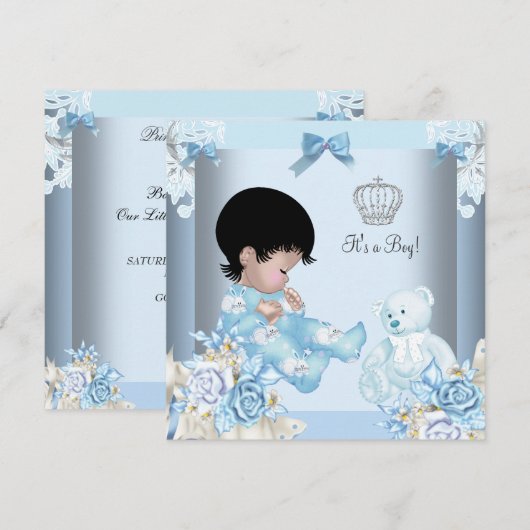 Afrikaanse Prins Baby shower Boy Kaart (Voorkant / Achterkant)