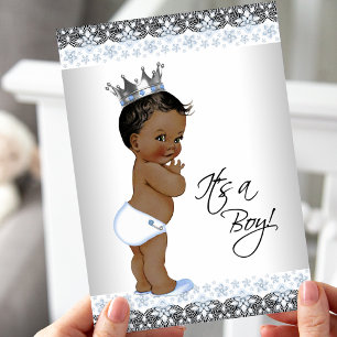 -Afrikaanse prins Baby Shower Kaart