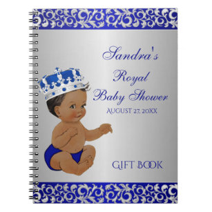 Afrikaanse prins Blue Silver Gift Guest Notitieboek