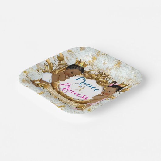 Afrikaanse prins of prinses Elegant Gender onthull Papieren Bordje (Gebogen)