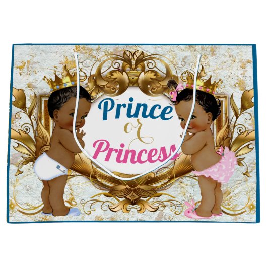 Afrikaanse prins of prinses Gender Rekalft Gift Ba Large Cadeautasje (Voorkant)