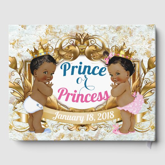 Afrikaanse prins of prinses geslacht onthullen gas gastenboek (Achterkant)