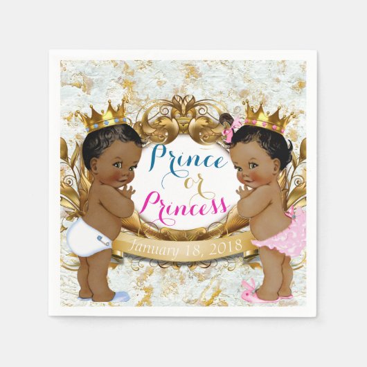 Afrikaanse prins of prinses geslacht onthullen ser servetten (Voorkant)