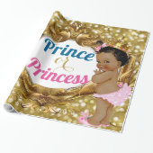 Afrikaanse Prins of Prinses Glitter Gift Wrap Cadeaupapier (Uitgerold)