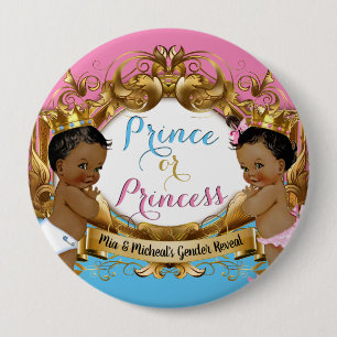 Afrikaanse prins of prinses Koninklijk Geslacht Ronde Button 4,0 Cm