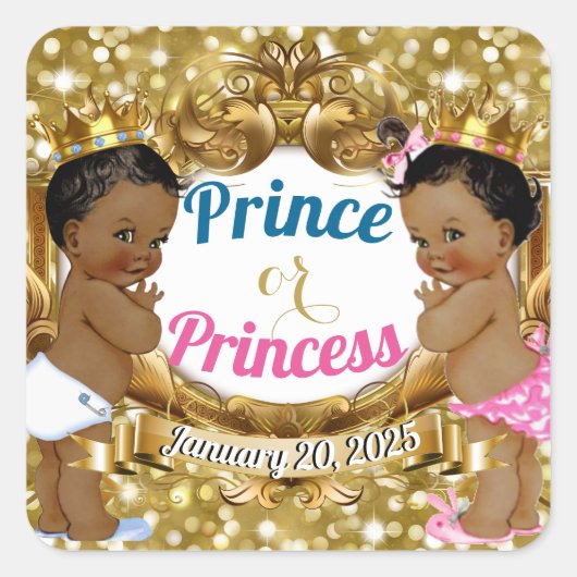 Afrikaanse prins of prinses Koninklijk Geslacht Vierkante Sticker (Voorkant)