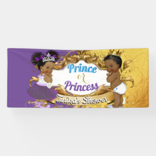 Afrikaanse prins of prinses Paars & goudlegant Spandoek