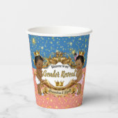 Afrikaanse prins|Princess Pink & Blue Gender onthu Papieren Bekers (Achterkant)