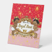 Afrikaanse prins|Princess Pink & Red Gold Sparkle Reclamebord Met Voetstuk (Voorkant)